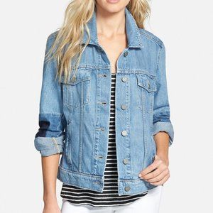 Paige Heidi Patchwork Jean Jacket in Underwood Denim size X-Small